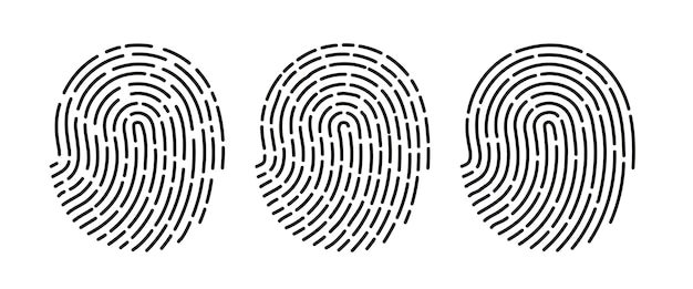 Fingerabdruck-Scanning-Symbol Schwarzes Identifikationszeichen