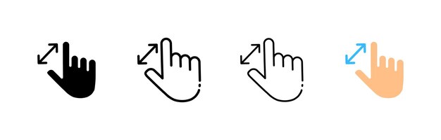 Fingerbild-Erweiterungssymbole Verschiedene Stile Zeigefinger-Symbole Vektor-Symbole