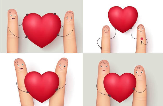 Fingers und rote Herz-Sammlung