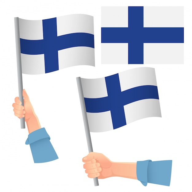 Vektor finnland flagge im handset