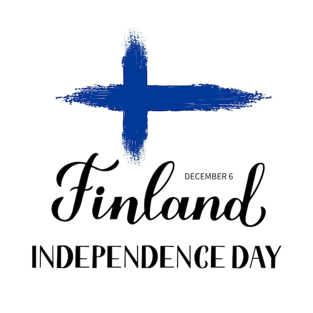 Finnland Independence Day Kalligrafie Hand Schriftzug Finnischer Feiertag feiert am 6. Dezember Einfach zu bearbeitende Vektorvorlage für Typografie Poster Banner Flyer Aufkleber Grußkarte Postkarte etc