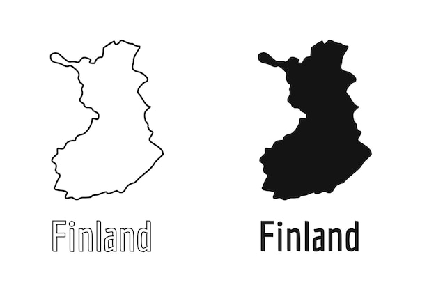 Finnland karte land symbol umrissstil und flache vektorsilhouetten