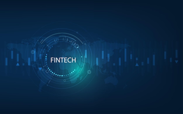 Vektor fintech - finanztechnologie-konzept. business investment banking-zahlung.