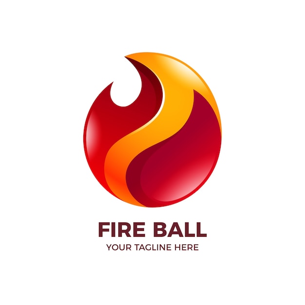 Fire ball flame gradient logo vorlage