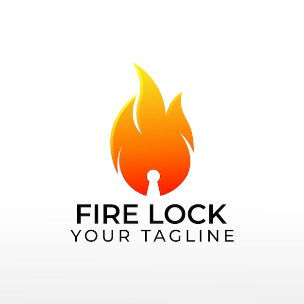 Fire lock logo vector illustration geeignet für ihr unternehmen