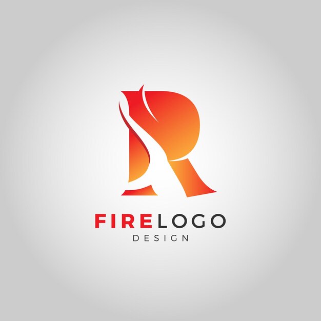 Fire-logo mit dem buchstaben r