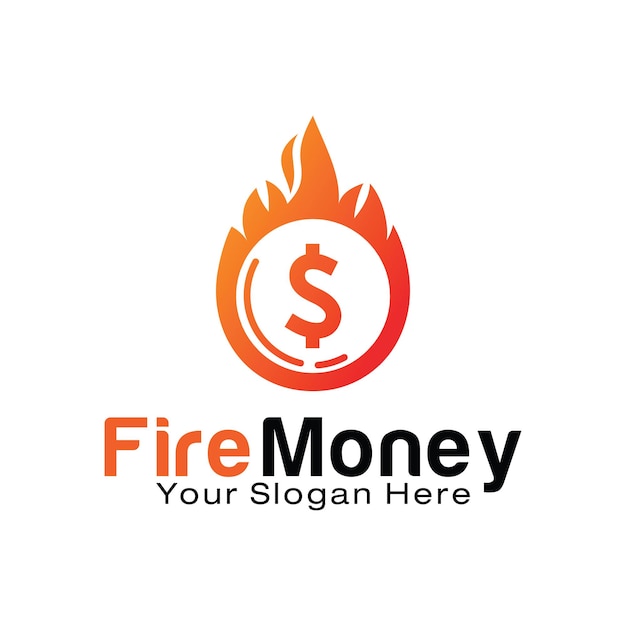 Fire money logo-designvorlage