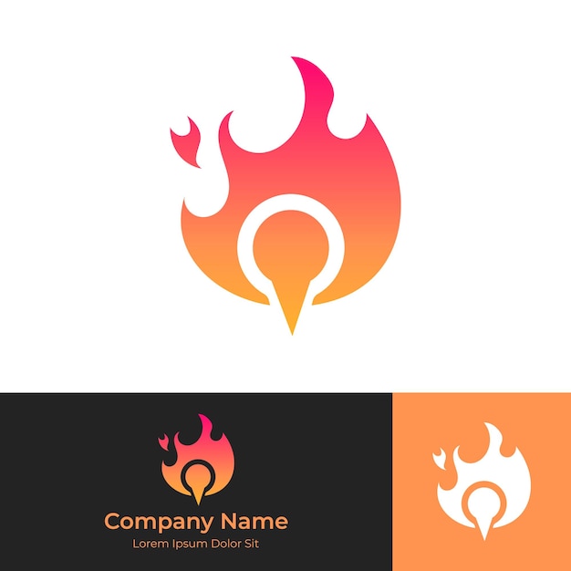 Fire pin location logo minimales und einfaches logo