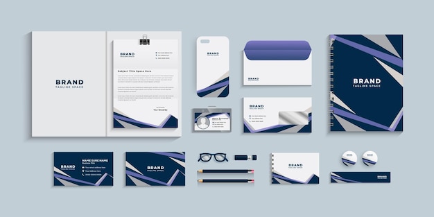Vektor firmenbriefpapier-set mit branding-mockup-design
