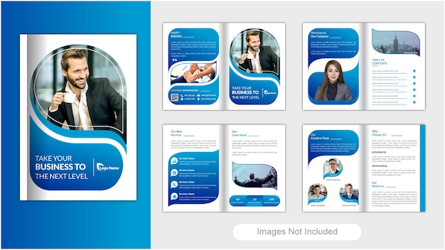 Firmenprofil-Broschüren-Vorlagen-Layout-Design mehrseitiges Corporate-Business-Broschüren-Design