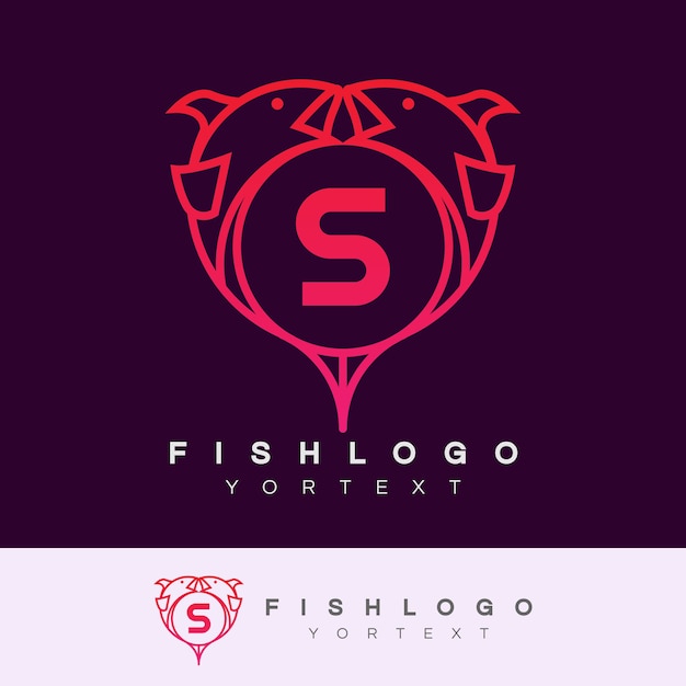 Fisch anfangs buchstabe s logo design