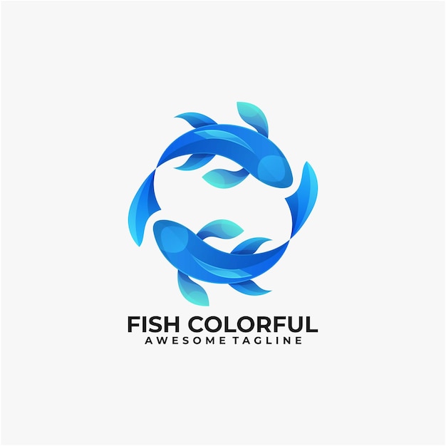 Fisch bunte Logo-Design-Vektor moderne Farbe