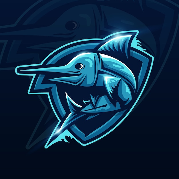 Fisch Esport Maskottchen Logo Design