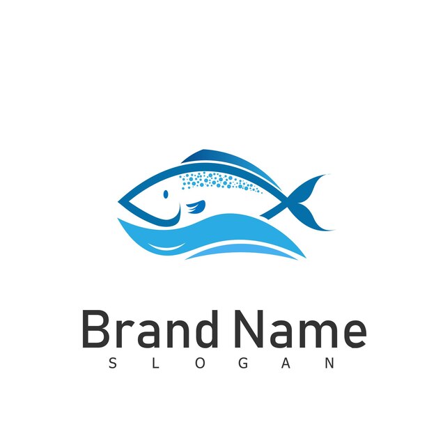 Fisch-Logo-Emblem kreatives Icon-Design-Tier