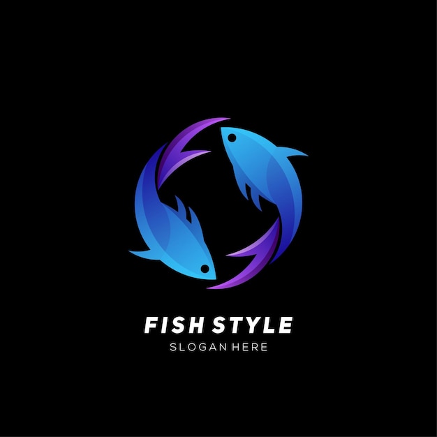 Fisch logo farbverlauf design bunt