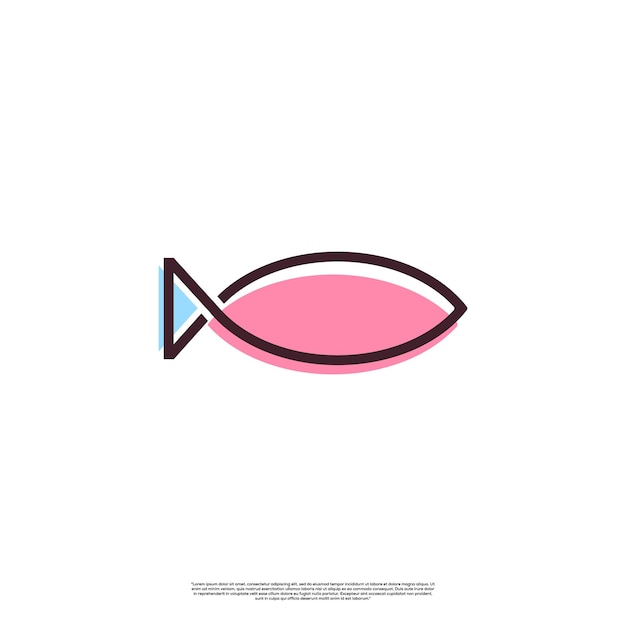 Fisch-logo mit einfachem, minimalistischem linienkunst-monoline-stil