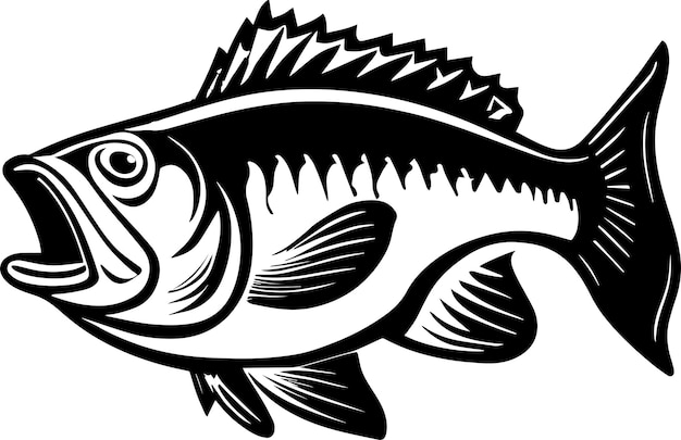 Fisch-Logo Monochrom-Design-Stil