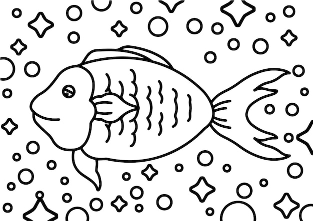 Fisch-malbuch für pädagogische kinder