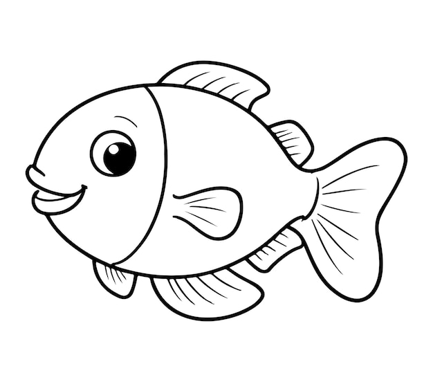 Fisch-Tier-Farbgebung für den Kindergarten