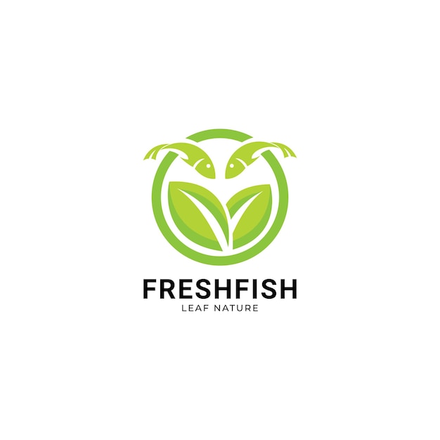 Fischblatt logo-design-vektorvorlage. meeresfrüchte-restaurant-shop, symbol für das logotyp-konzept.