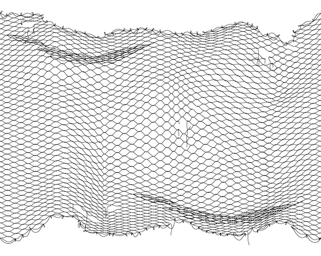 Vektor fischnetz-hintergrund fischnetzmuster mit löchern