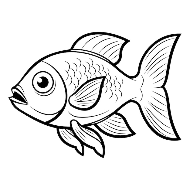 Vektor fischsymbol umriss-illustration des fischvektor-symbols für das webdesign