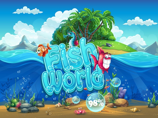 Fish world - illustration startbildschirm