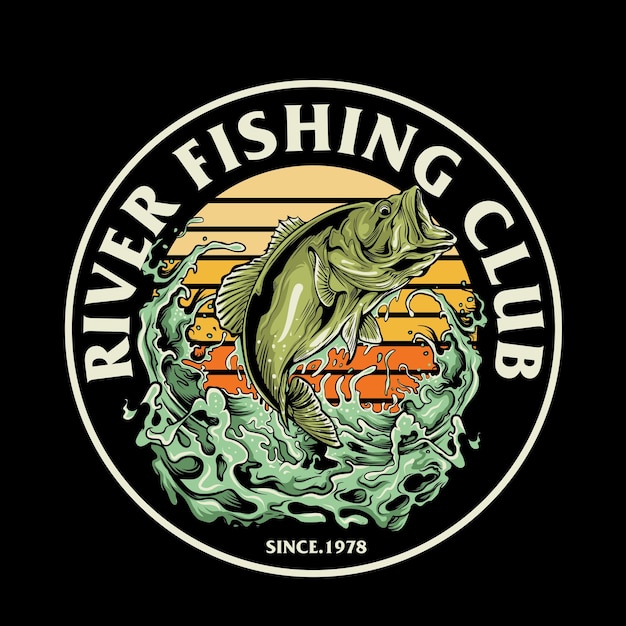 Vektor fishing club grafik illustration