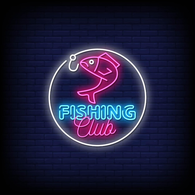 Fishing club neonschilder style text