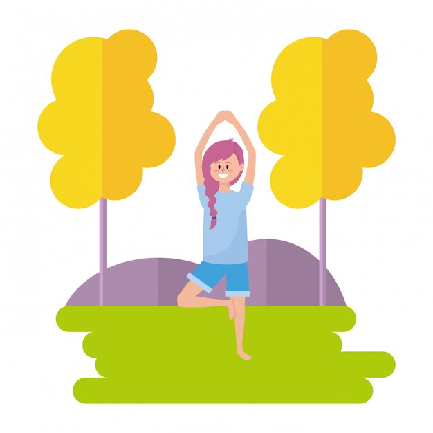 Fit Frau praktizieren Yoga