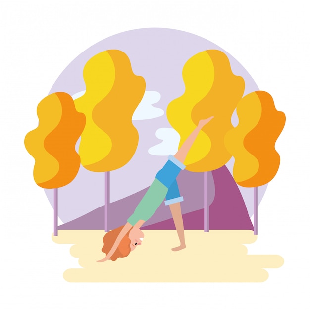 Fit Frau praktizieren Yoga