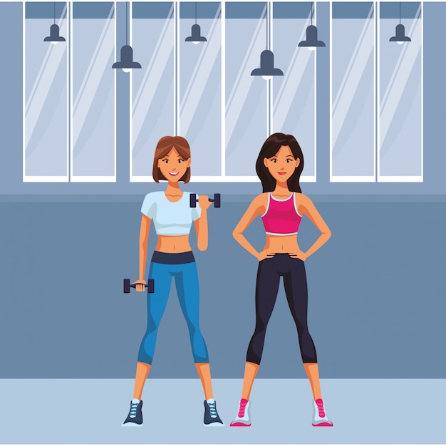 Fit Frauen machen Übung