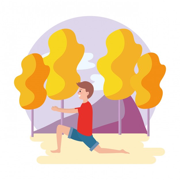 Fit Mann praktizieren Yoga