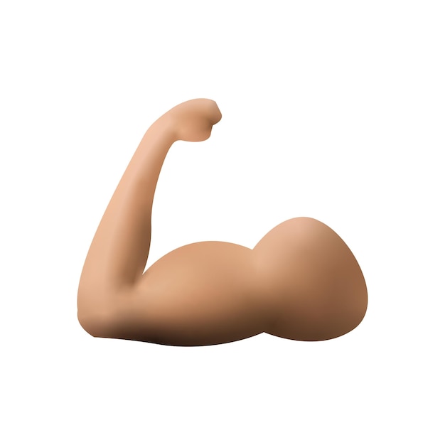 Fit und starker Armmuskel Bodybuilding-Symbol 3D-Symbol 3D-Illustration Fitness-Übungsthema im Fitnessstudio