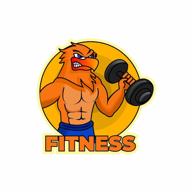 Fitness-adler-charakter-maskottchen-logo