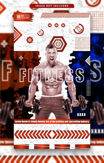 Fitness body gym social media story oder flyer design verlaufsfarbvorlage vektor