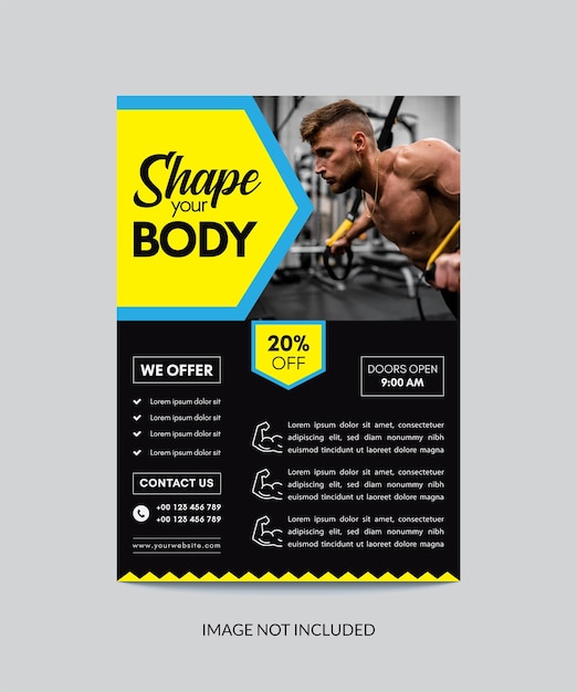 Fitness-flyer und poster-design-vorlage