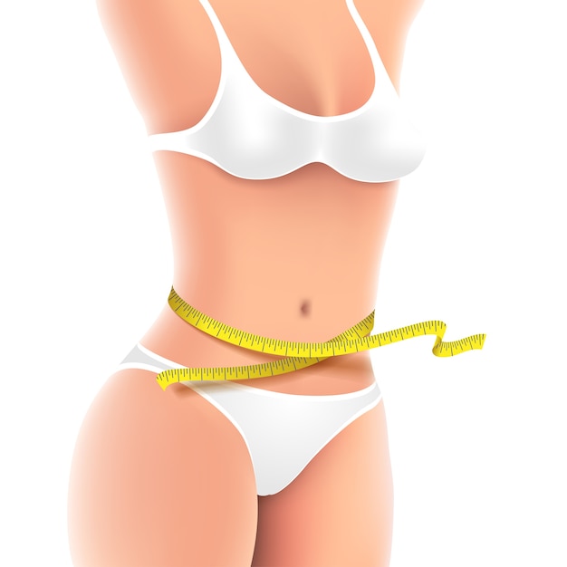 Fitness Frau Körpermessung