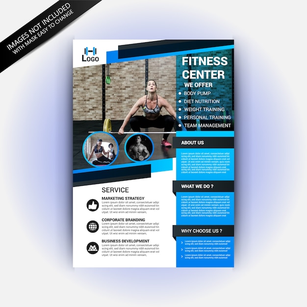 Fitness gym club flyer vorlage