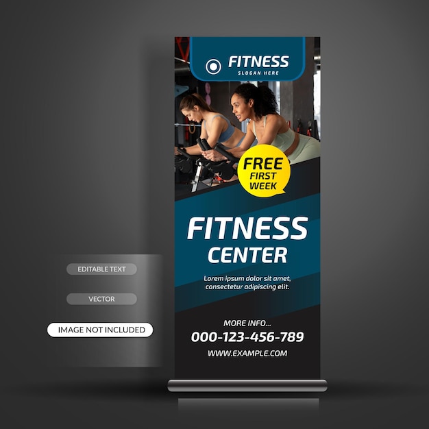 Fitness Gym Roll Up Banner Vorlage