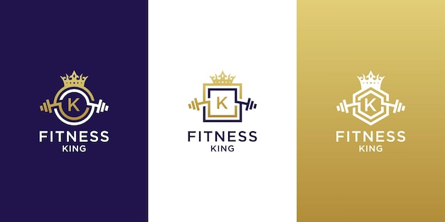 Fitness-König-Rahmenlogo mit Buchstaben-K-Design