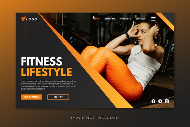 Vektor fitness landing page vorlage