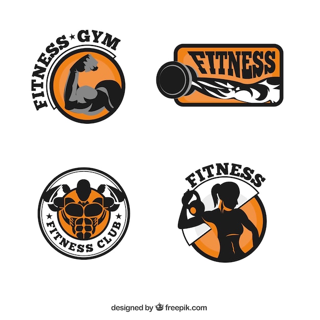 Vektor fitness logo kollektion