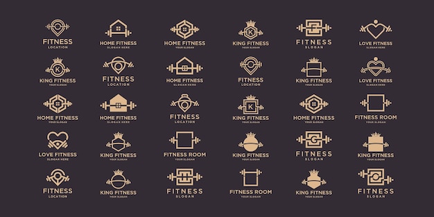 Fitness-logo und icon-set