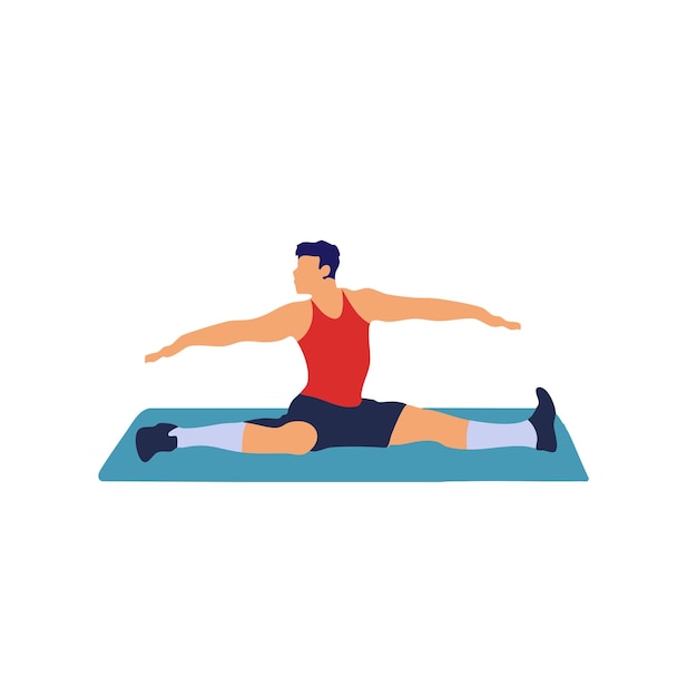 Fitness-Mann trainiert im Fitnessstudio Aerobic