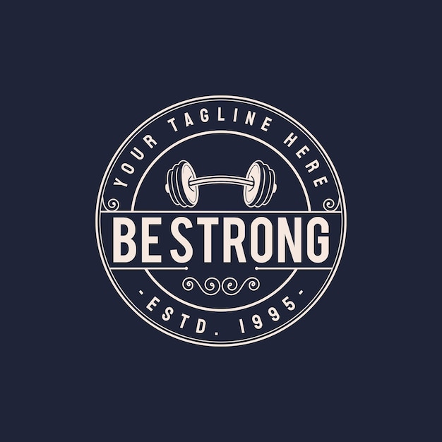 Fitness-retro-vintage-logo-design