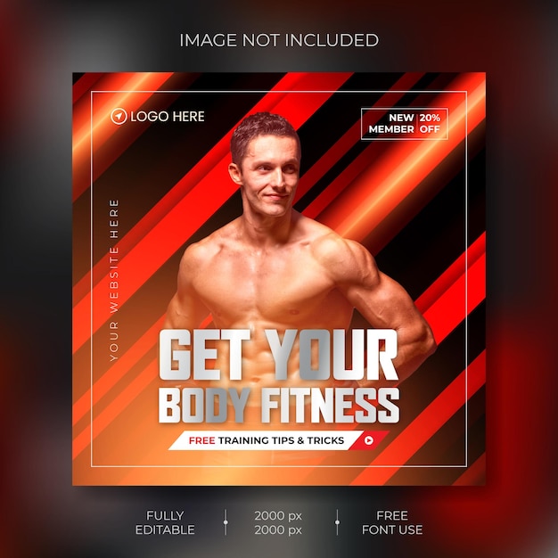 Fitness-social-media-banner-vorlage vector premium