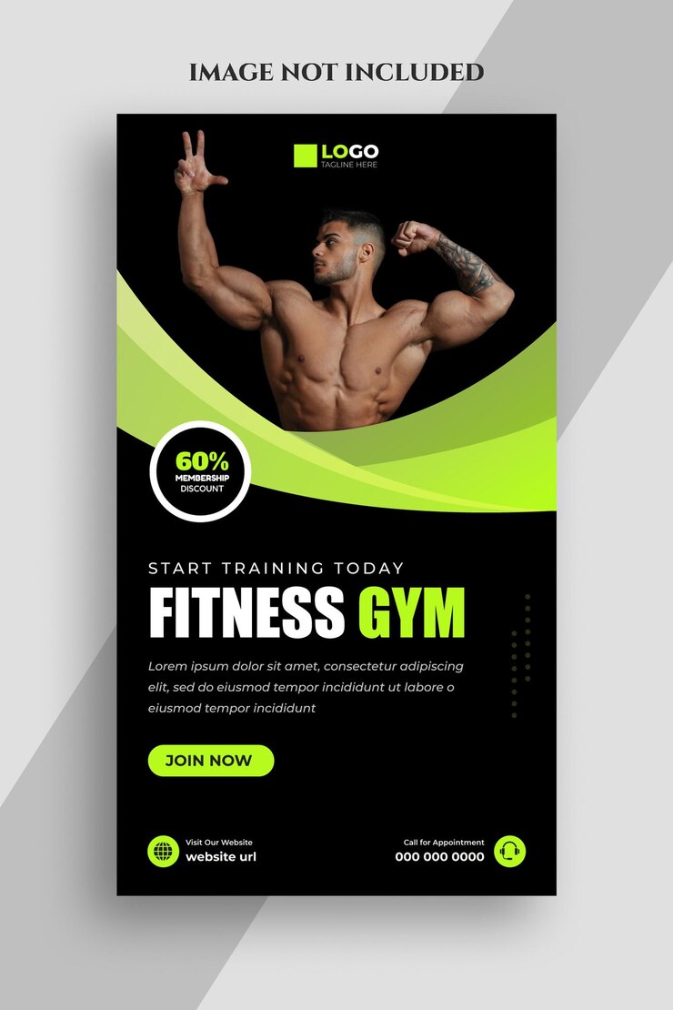 Fitness-Soziale Medien-Geschichte-Vorlage