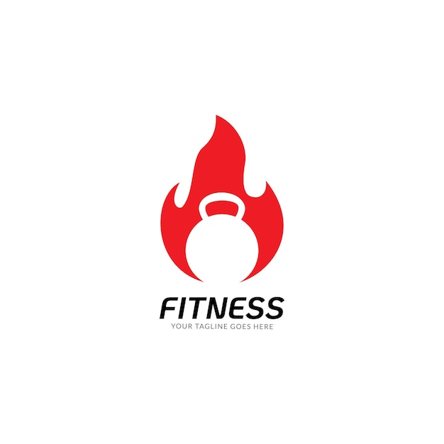 Fitness-Studio-Logo-Design-Vorlage mit Ausübung sportlicher Mann und Frau isoliert auf weiß.