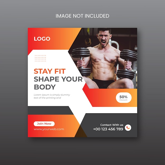 Fitness-Studio Social-Media-Post-Design Premium-Vektor